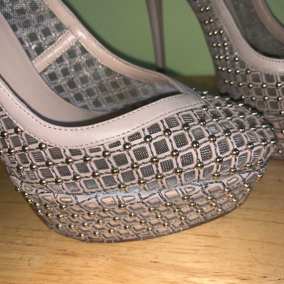 COPY - VALENTINO LEATHER WEAVED BEADED SLING STILETTOS 38 - Picture 2 of 7
